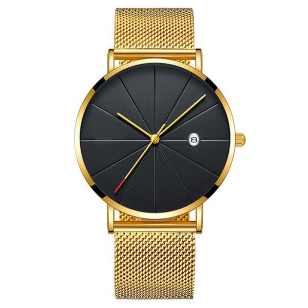 

wristwatches modern fashion men's quartz watch hodinky stainless steel mesh simple business clock drop relogio masculino, Slivery;brown