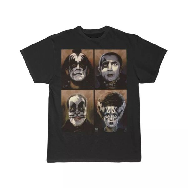 

kiss t shirt monsters in makeup men's short sleeve tee, White;black