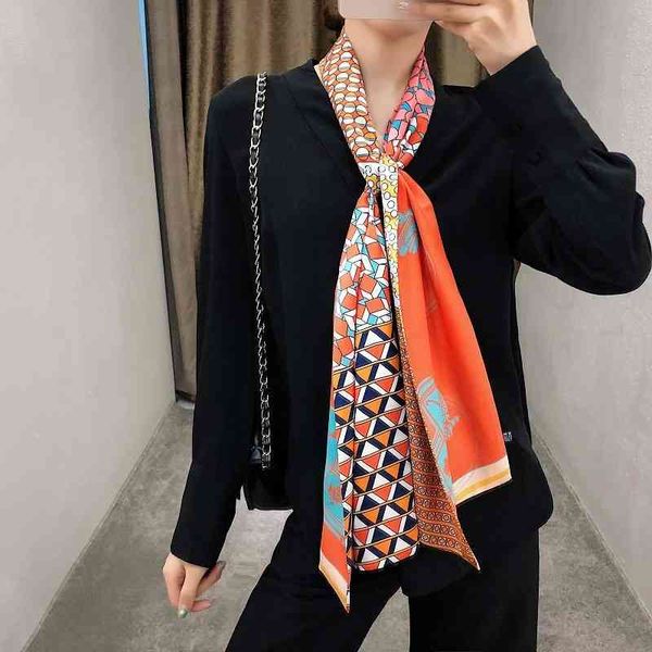 

70% off design scarf h family's new maxtwill double-layer double-sided simulation silk women's ribbon long headband hair band fash, Black;purple