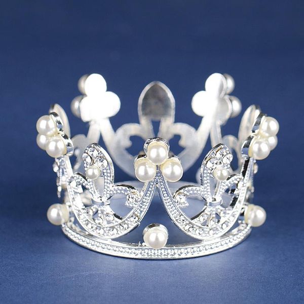 

hair clips & barrettes luxury gold silver color jewelry pearl crystal small round baby tiaras crown child party birthday wedding accessoreie, Golden;silver