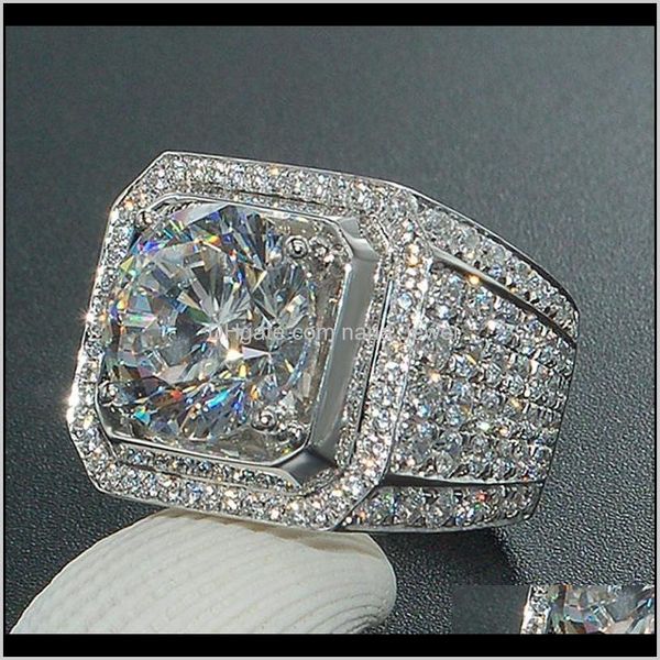 

mens ring hip hop jewelry zircon iced out rings full gemstones men wedding band fashion jewelry uklye 8ywnl, Golden;silver