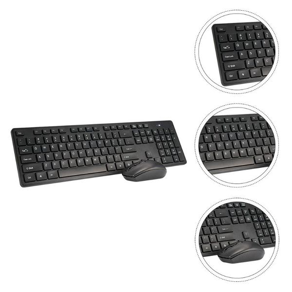 

keyboard mouse combos 1 set of portable wireless ergonomic waterproof kit (black)