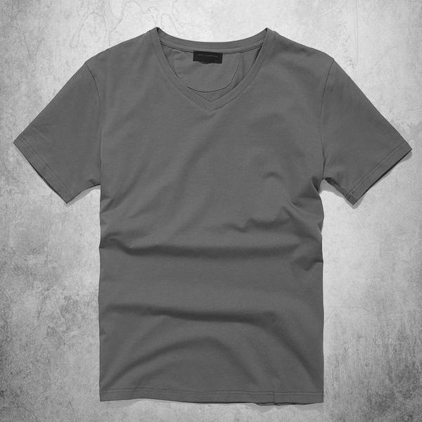 

summer cotton stretch men's slim solid short sleeve t-shirt half v-neck t5069 t-shirts, White;black