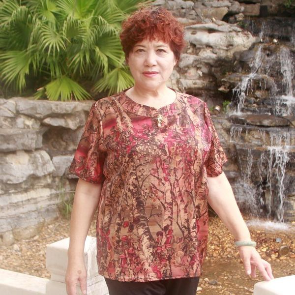 

plus size t-shirt middle aged woman tshirts elegant office lady short sleeve o-neck loose summer graphic 5xl-7xl women h509, Black