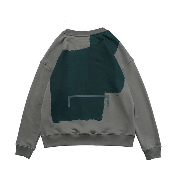 

21fw industrial wind brush paint graffiti printed sweatshirt fashion solid pullover casual street autumn winter crewneck sweater men women, Black