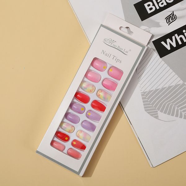 

batch patch wear 24 strip finished fake nail piec of various colors, Red;gold