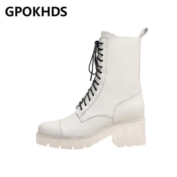 

boots gpokhds 2021 women ankle cow leather zipper winter short plush motorcycle round toe high heels female size 40, Black