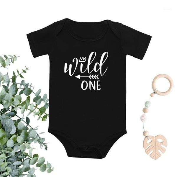 

rompers gifts for born baby wild one letter print bodysuits summer cotton the most fashionable boys girls, Blue
