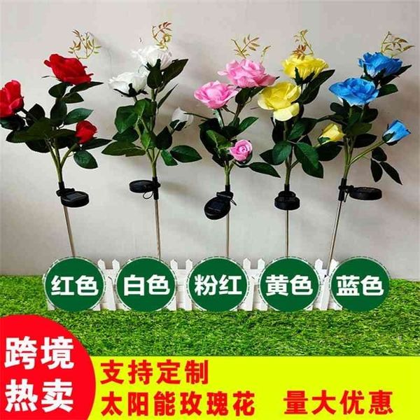 

solar rose led decoration simulation flower outdoor waterproof garden lawn lamp