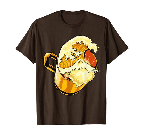 

kanagawa japanese great wave of beer jar anime otaku t-shirt, White;black