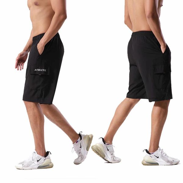 

running shorts straight casual men's 2021 summer loose track and field football basketball training tooling five-point pants, Black;blue
