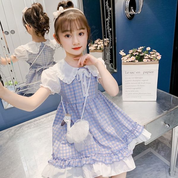 

luxury casual dresses girls' 2021 children lolita summer princs drs, Black;gray