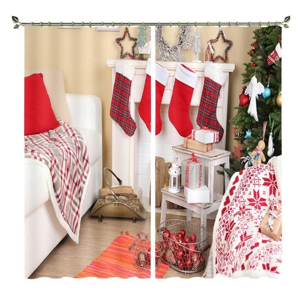 

curtain & drapes babson christmas house fireplace decoration 3d digital printing diy advanced custom po