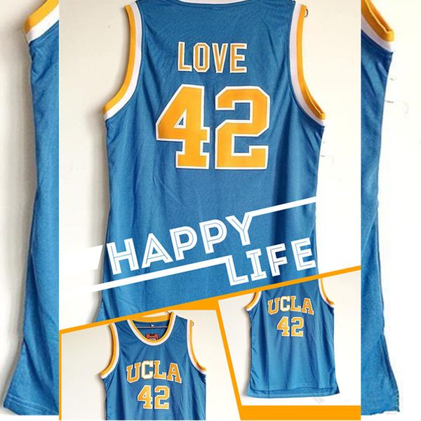

ncaa college ucla bruins #42 42 kevin love jerseys basketball wears stitched embroidery jersey for man size s-3xl wear, Black;red