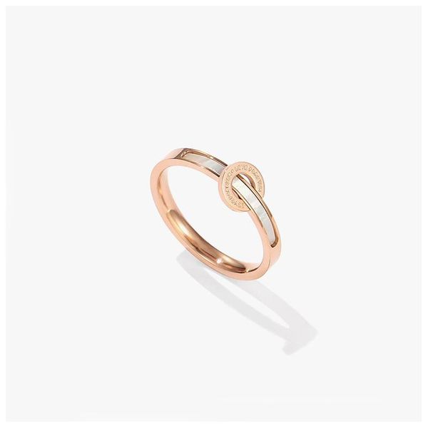 

ring for women forever love circle shell stainless steel finger accessories rose gold color engagement wedding jewelry(gr404) rings, Slivery;golden