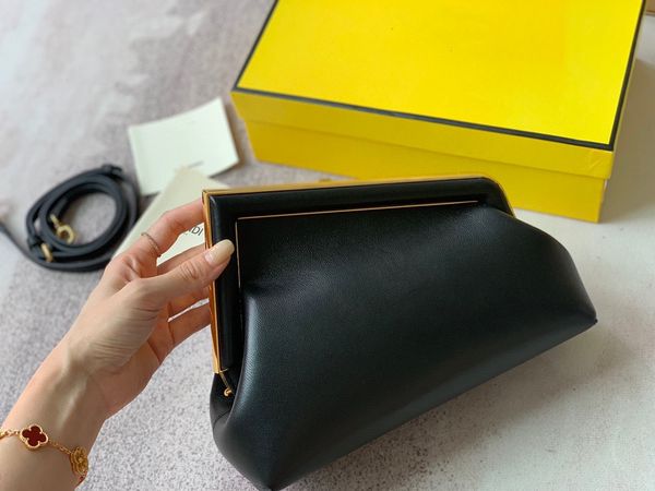 

women's leather black cloud clip bag
