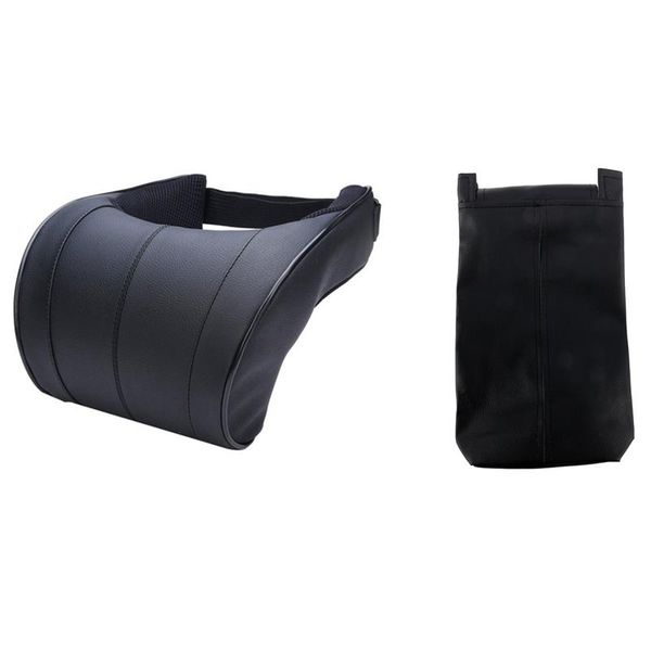 

seat cushions 1pcs pu leather auto car neck pillow memory foam pillows & 1x napkins paper holder tissue box container