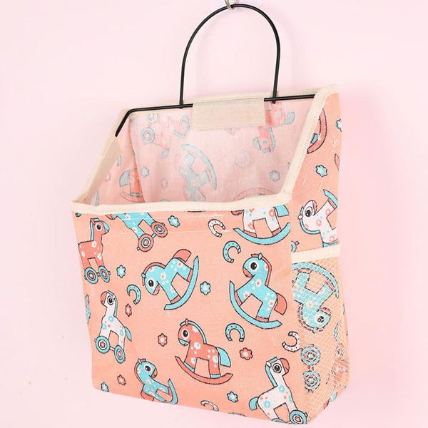 

storage bags waterproof large capacity wall-mounted bag hanging wardrobe organizer cotton linen container for bathroom
