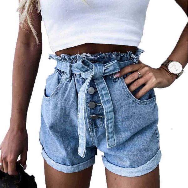 

women's shorts shorts women fashion crimped button denim with belt vintage high waist casual short jeans femme stree 9a0e, White;black