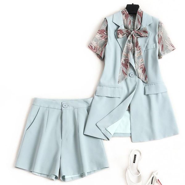 

elegant women 3 piece set tweed tassels chiffon shirt + double-breasted woolen pencil mini skirt suit two dress, White