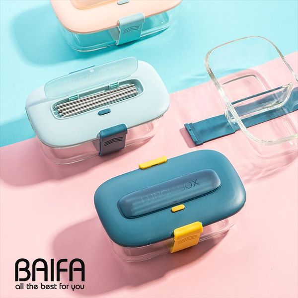 

japanese glass lunch box solid color fashion modern simple healthy picnic container pojemniki kuchenne home decore ec50fh dinnerware se sets