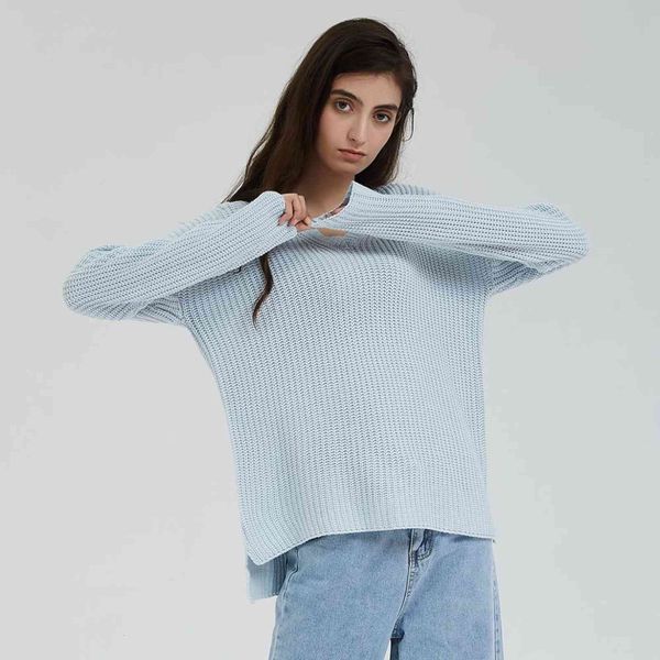 

women's sweaters wixra camisola feminina tricÃ´ manga longa sÃ³lido casual pulÃ´ver outono inverno com decote em v solto blusas femininas, White;black