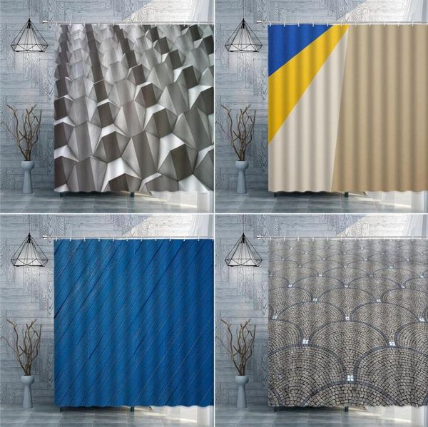

shower curtains geometric print colorful stitching pattern living room polyester decorative curtain bathroom screens with hooks
