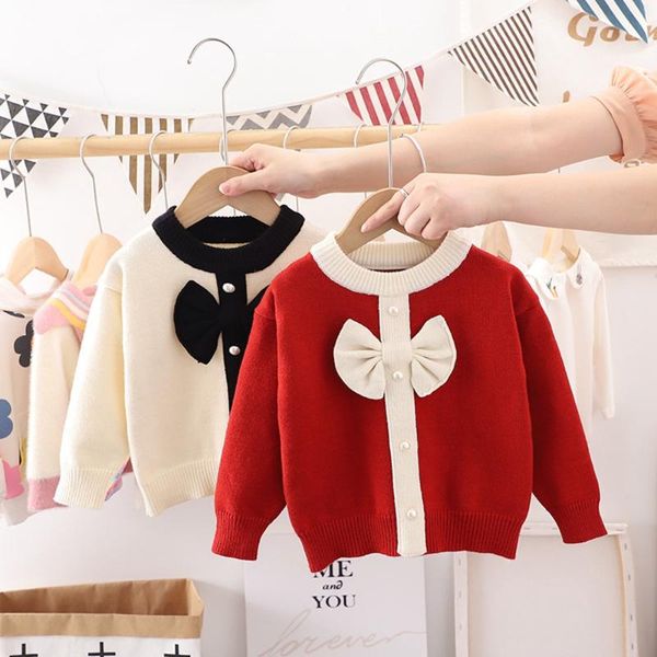 

pullover autumn winter kids children girls pincess bow knitwear sweaters outwear knitting sweater adk765, Blue