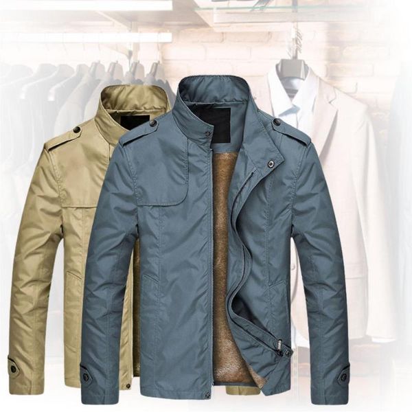 

men's jackets 40% dropmen jacket autumn winter long sleeve zipper plush thick coat stand collar casual, Black;brown