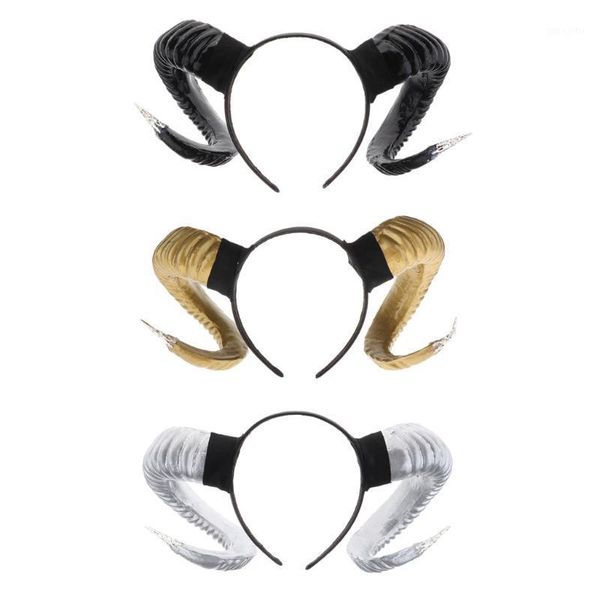

sheep goat horn shape hair hoop golden ,silver ,black women girls decor1