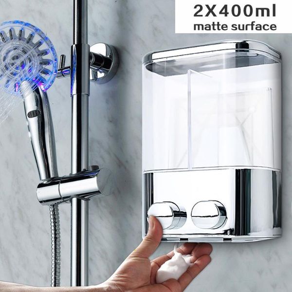 

double wall mount soap shampoo shower glue dispenser liquid foam lotion bottle