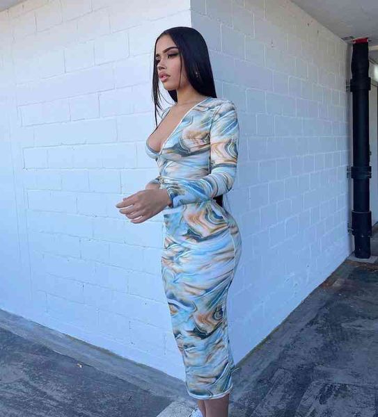 

ladies long sleeve v-neck belt fashion casual print simple temperament dress, Black;gray