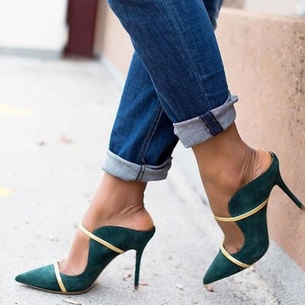 

women sandals fashion heels summer shoes woman casual block heel middle hollow career pumps square dress, Black