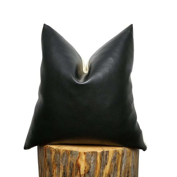

cushion/decorative pillow pu leather luxury decorative cushions pillowcase office home decor throw cushion cover sofa chair hugs pillowcover