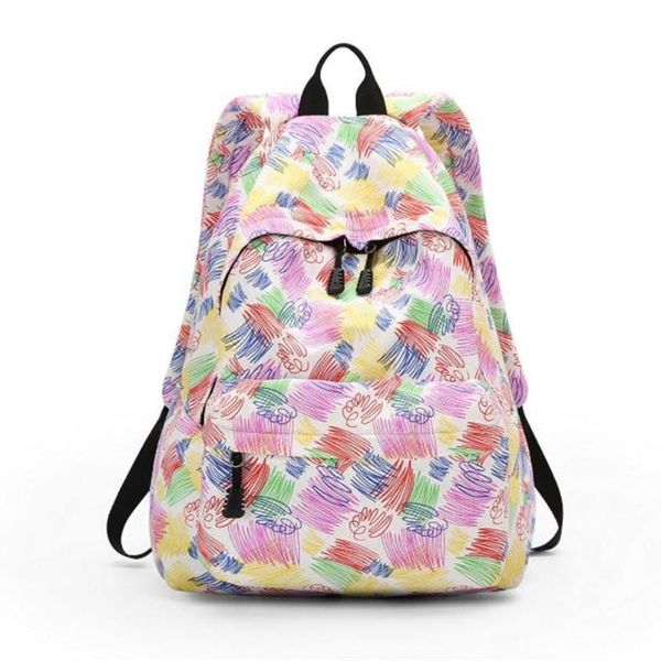 

backpack selling canvas graffiti printing middle school student bag large capacity casual