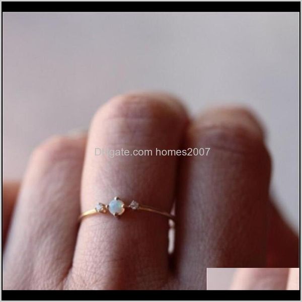 

jewelryclassic rose gold color opal rings for women crystal wedding bands engagement bijoux female fashion jewelry gifts drop delivery 2021, Slivery;golden