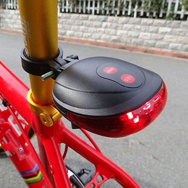 

bike lights 5 led 2 laser light 7 flash mode cycling safety bicycle rear lamp waterproof tail warning flashing