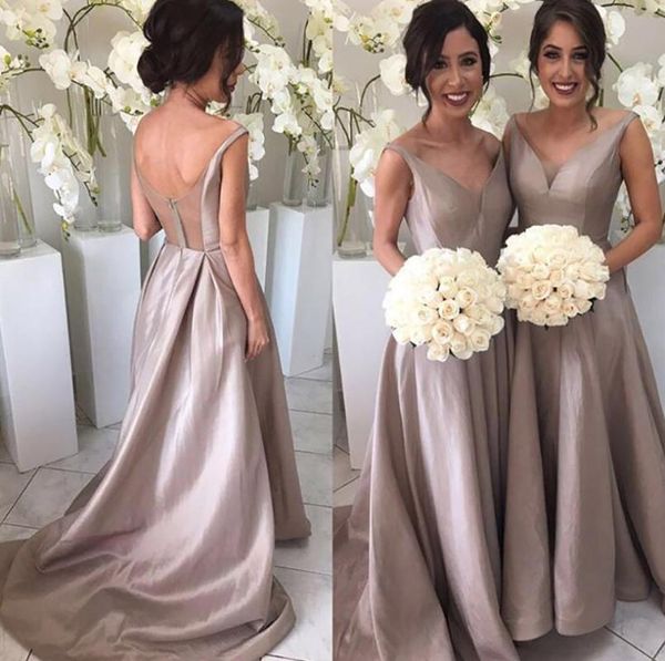 

bridesmaid dress mermaid dresses backless formal prom party gown plus size ball v-neck floor-length evening, White;pink