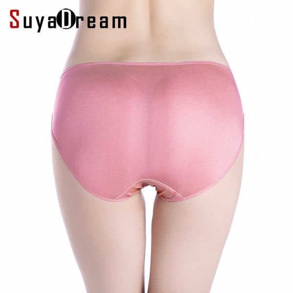 Mulheres Silk Calcinha 100% Real Real Silk Briefs Mid-Rise Underwear Mulheres Saúde CoiDo Underpants Nude Branco Sh190827