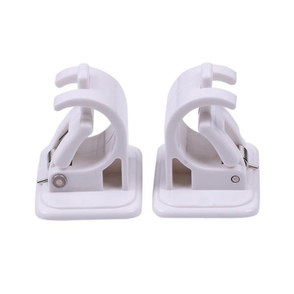 

2pcs rails rod bracket support plastic stick hanger clamp window frame curtain rods hangers home rack hook decoration hooks &