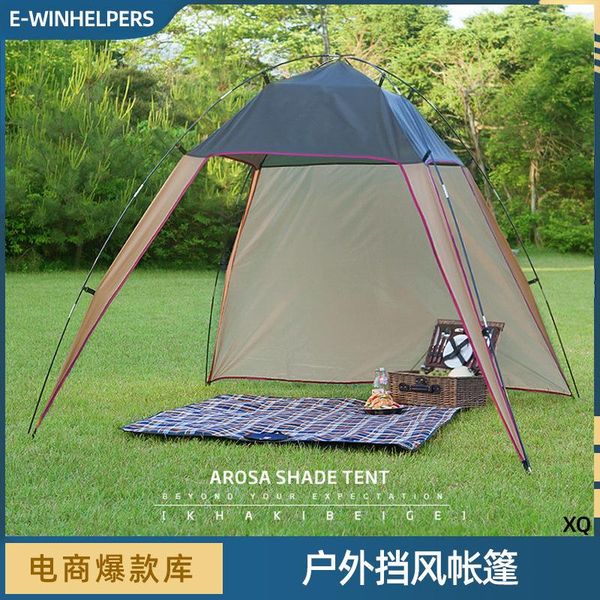 

tents and shelters tent outdoor self-built camping 3-4 people seaside beach windshield pergola rainproof sunscreen