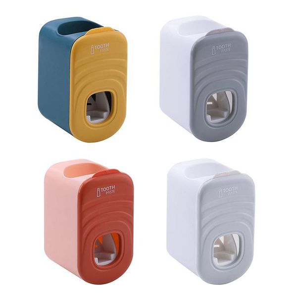 

bath accessory set bathroom toothbrush holder automatic toothpaste squeezers accessories wall mount dust-proof dispenser
