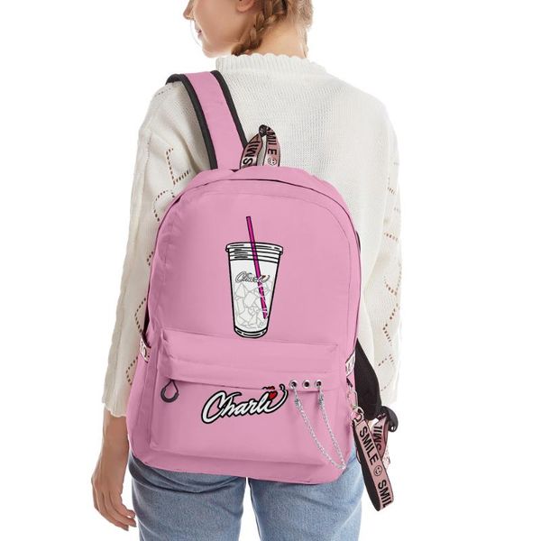 

backpack charli d'amelio the hype house 2021 3d print candy color backpacks bags key chain accessories bag boys girls