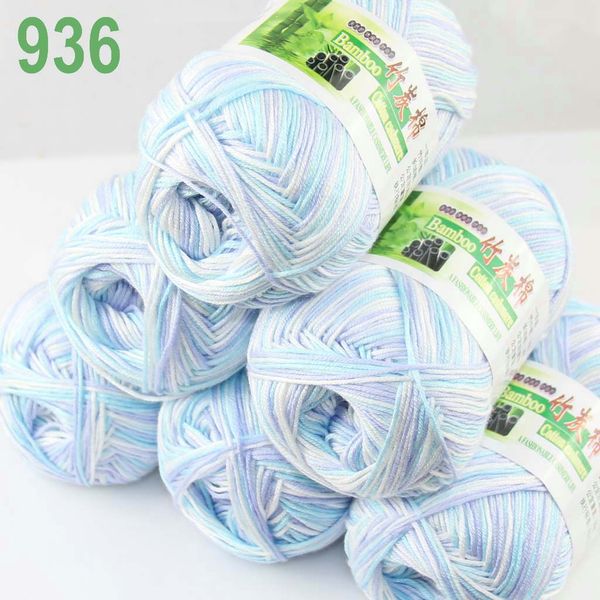 

sale 6 balls x 50gr soft baby natural smooth bamboo cotton yarn hand crochet scarves wrap shawl hobbies knitting white blue violet 322-936-6, Black;white