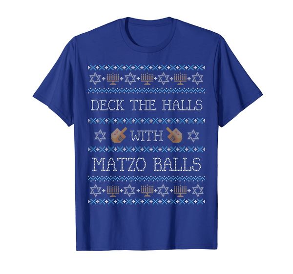 

funny ugly hanukkah sweater shirt deck the halls matzo balls, White;black