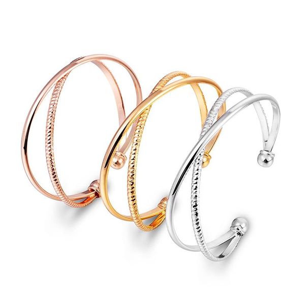 Braccialetto 2021 Tendenze Braccialetti Per Le Donne Del Polsino Del Braccialetto Rosa/Oro/Argento Colore Doppio Strato Gioelleria Raffinata E Alla Moda Pulseras Mujer