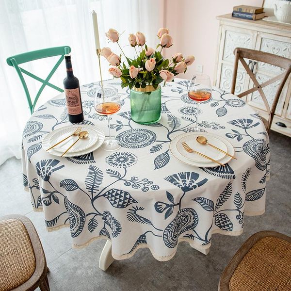

table cloth garden print round lace party tablecloth american country style dinning cover elegant cloths