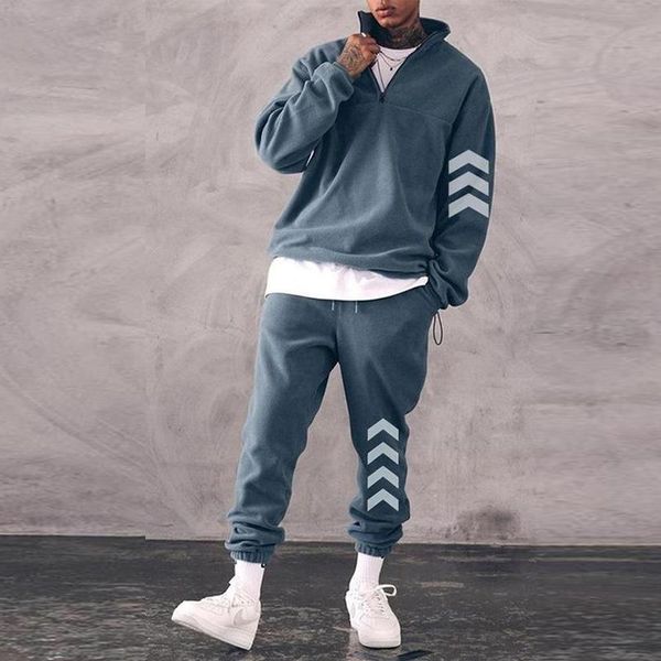 

men's hoodies & sweatshirts clothing autumn and winter printing loose hooded sports casual sweater suit, Black
