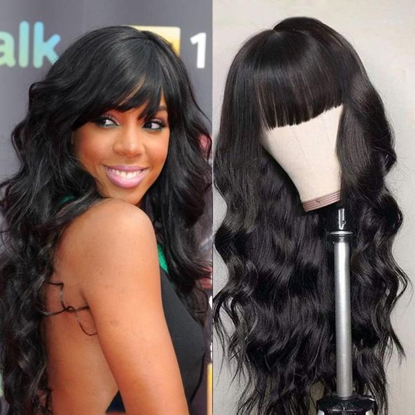 

body wave lace front 150% human hair wigs pre plucked remy with bangs1, Black;brown
