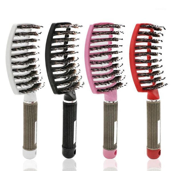 

hair brushes girls women scalp massage comb wet curly detangle brush for salon hairdressing styling tool1, Silver